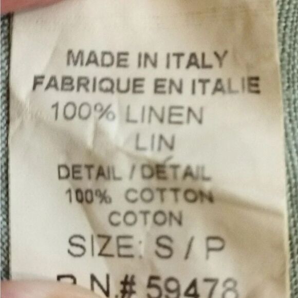 Bellambra Sage Elegant Linen Peasant Style Top Small - Picture 3 of 10